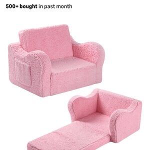 Pink Plush Kids Sofa Bed